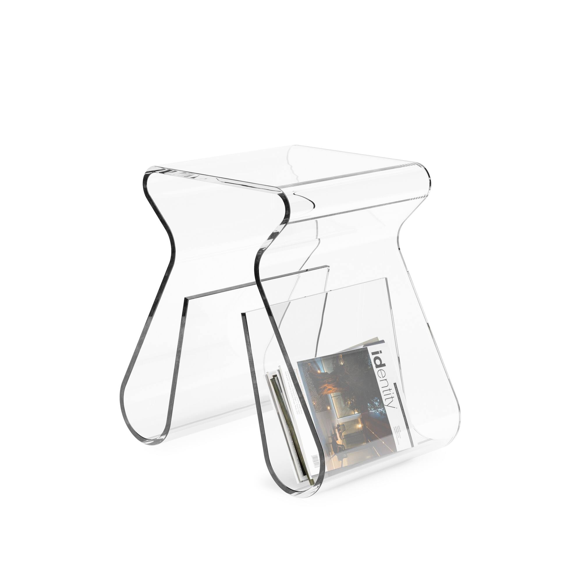 Umbra 17" x 17" Clear Magino Stool with Magazine Rack
